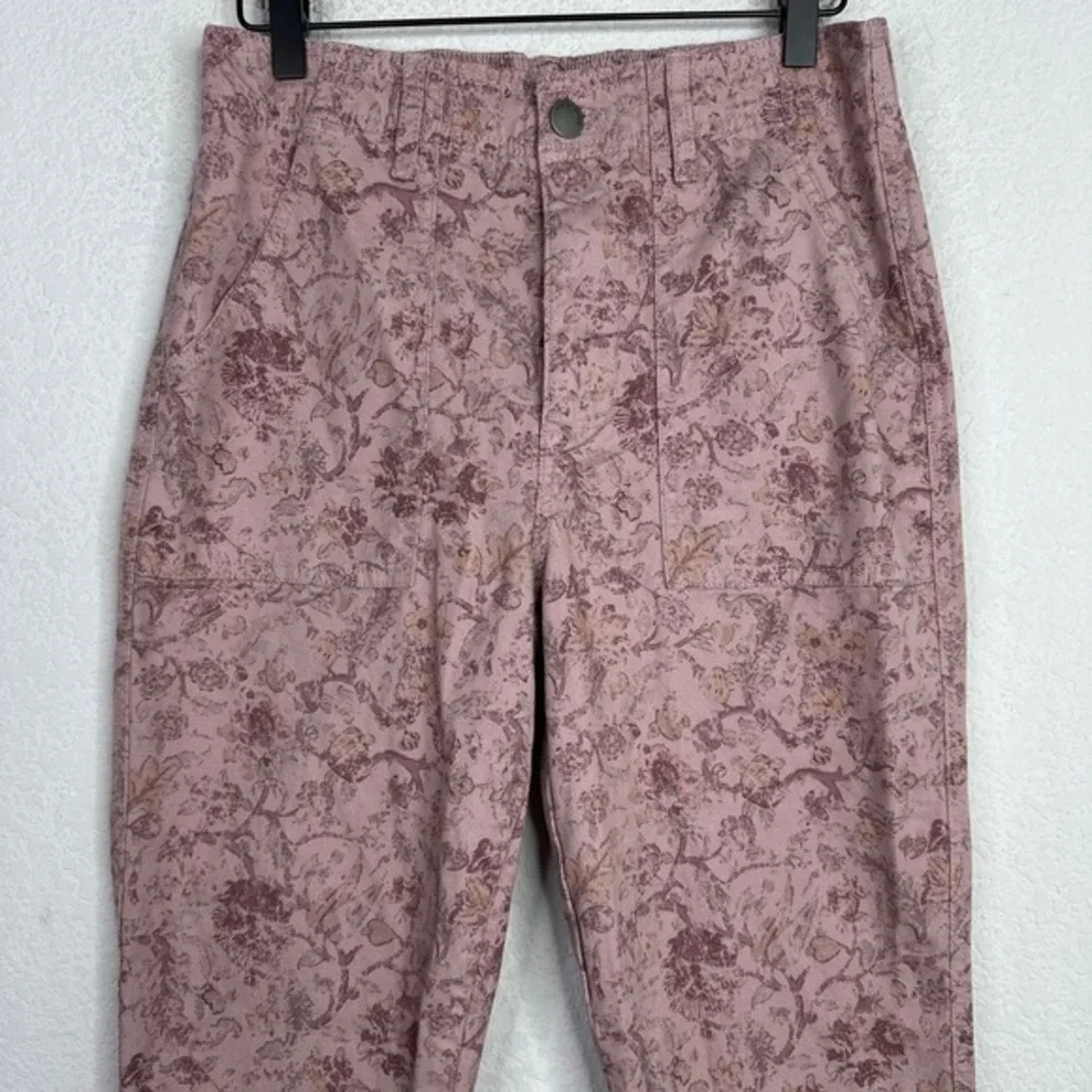 Knox Rose Pants Women Small Purple Pink Floral Paisley Elastic Waist Casual Boho